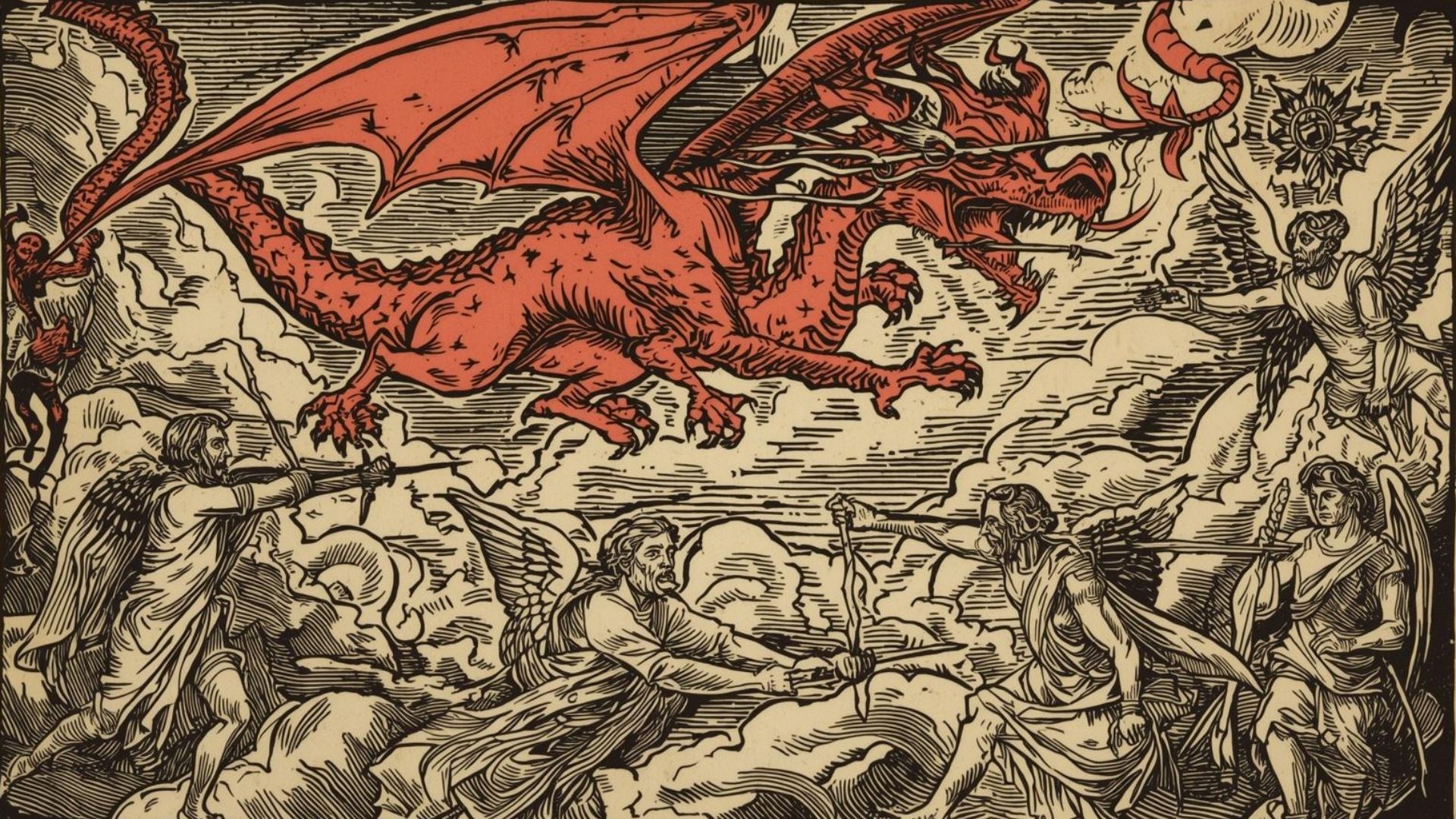 La guerra celestial: Apocalipsis 12 y el dragón rojo